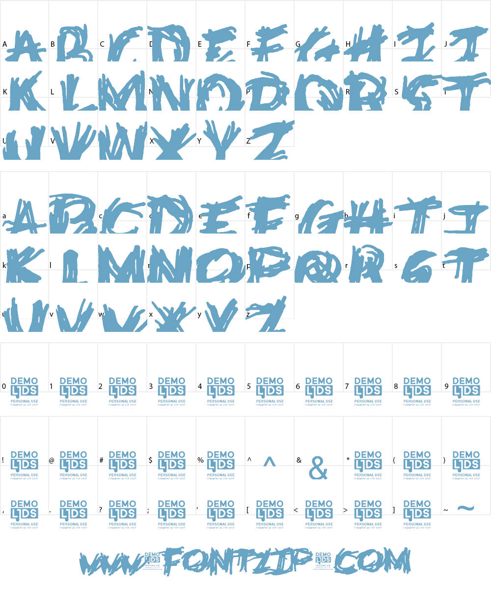 Deathtrap DEMO Font Character